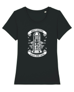 Best Coffee White Tricou mânecă scurtă guler larg fitted Damă Expresser
