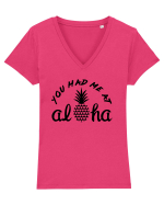 ALOHA Tricou mânecă scurtă guler V Damă Evoker