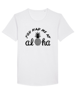 ALOHA Tricou mânecă scurtă guler larg Bărbat Skater