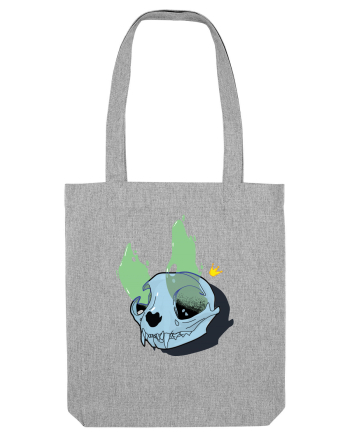 Cat skull on fire Heather Grey