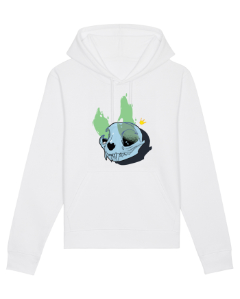 Cat skull on fire White
