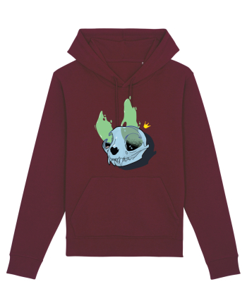 Cat skull on fire Burgundy