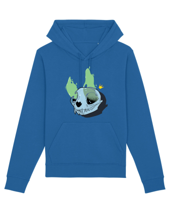Cat skull on fire Royal Blue