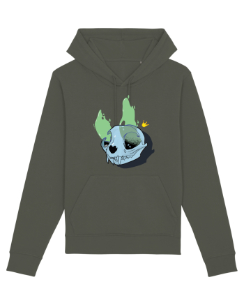 Cat skull on fire Khaki