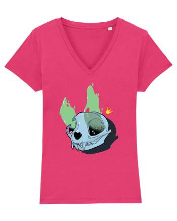 Cat skull on fire Raspberry