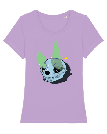 Cat skull on fire Lavender Dawn