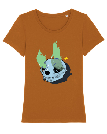 Cat skull on fire Roasted Orange