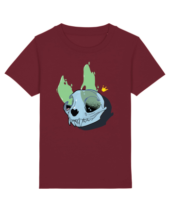 Cat skull on fire Burgundy