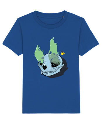 Cat skull on fire Majorelle Blue