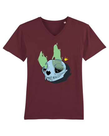 Cat skull on fire Burgundy