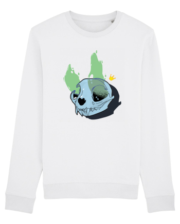 Cat skull on fire White
