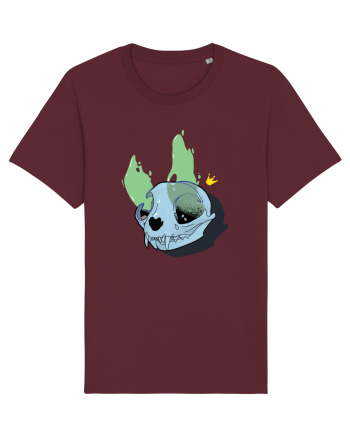 Cat skull on fire Burgundy