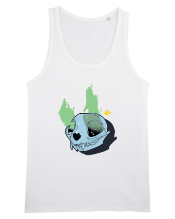 Cat skull on fire White