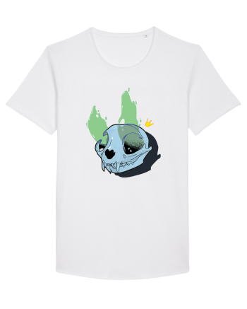 Cat skull on fire White