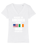 MADE IN AMERICA Tricou mânecă scurtă guler V Damă Evoker