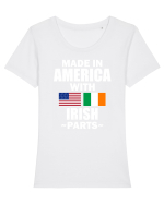 MADE IN AMERICA Tricou mânecă scurtă guler larg fitted Damă Expresser