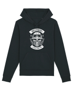 Biker Hood Skull White Hanorac Unisex Drummer