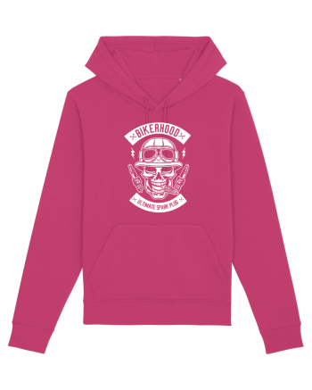 Biker Hood Skull White Raspberry