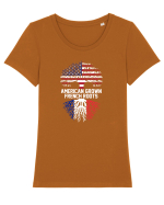 AMERICAN Tricou mânecă scurtă guler larg fitted Damă Expresser