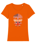AMERICAN Tricou mânecă scurtă guler larg fitted Damă Expresser