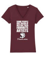 ARTIST Tricou mânecă scurtă guler V Damă Evoker