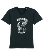 Biker Club Skull WHite Tricou mânecă scurtă guler V Bărbat Presenter