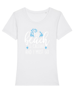 BEACH  Tricou mânecă scurtă guler larg fitted Damă Expresser