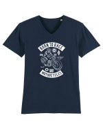 Born to Race Moto White Tricou mânecă scurtă guler V Bărbat Presenter