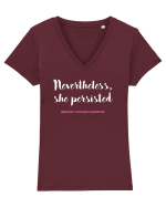 BREAST CANCER WARRIOR Tricou mânecă scurtă guler V Damă Evoker
