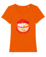 Kawaii Ramen Tricou mânecă scurtă guler larg fitted Damă Expresser