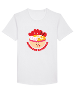 Kawaii Ramen Tricou mânecă scurtă guler larg Bărbat Skater