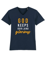 God Keeps Our Land Glorious Tricou mânecă scurtă guler V Bărbat Presenter