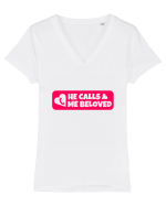 He Calls Me Beloved Tricou mânecă scurtă guler V Damă Evoker