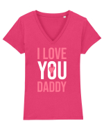 I Love You Daddy Tricou mânecă scurtă guler V Damă Evoker