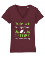 CAMPING Tricou mânecă scurtă guler V Damă Evoker