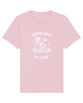 Chopper Biker White Cotton Pink