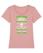 DAUGHTER Tricou mânecă scurtă guler larg fitted Damă Expresser
