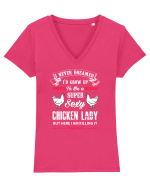 CHICKEN LADY Tricou mânecă scurtă guler V Damă Evoker