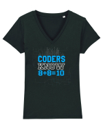CODERS Tricou mânecă scurtă guler V Damă Evoker