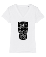 COFFEE Tricou mânecă scurtă guler V Damă Evoker