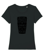 COFFEE Tricou mânecă scurtă guler larg fitted Damă Expresser