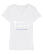 CANCER FIGHTING Tricou mânecă scurtă guler V Damă Evoker