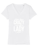 CRAZY LADY Tricou mânecă scurtă guler V Damă Evoker