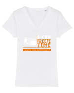 FREEZE TIME Tricou mânecă scurtă guler V Damă Evoker