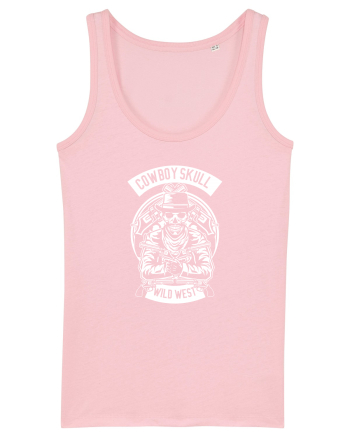Cowboy Skull White Cotton Pink