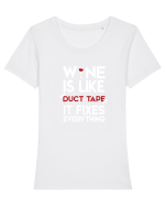 WINE Tricou mânecă scurtă guler larg fitted Damă Expresser