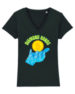 Diamond Hands Tricou mânecă scurtă guler V Damă Evoker