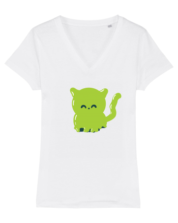 Ghost green kitty White
