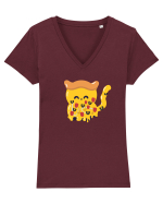 Pizza Kitty  Tricou mânecă scurtă guler V Damă Evoker