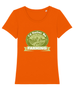 FARMER Tricou mânecă scurtă guler larg fitted Damă Expresser